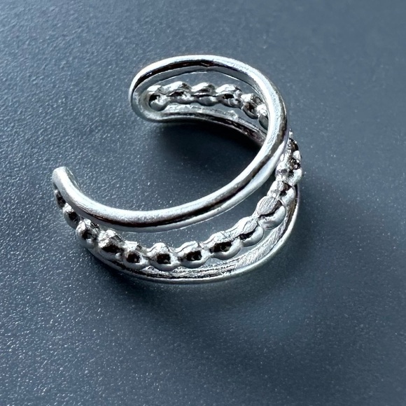 Sterling Silver Three Band Ear Cuff - Picture 4 of 13